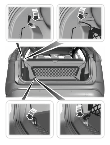 Lincoln Nautilus. Installing and Removing the Luggage Compartment Cargo Net